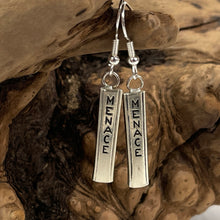 Load image into Gallery viewer, Menace silverplate dangle earrings
