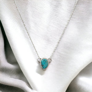 Sterling silver turquoise slider pendant necklace