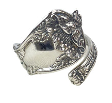 Load image into Gallery viewer, Sterling silver floral bypass spoon ring
