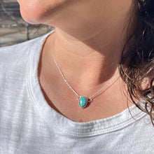 Load image into Gallery viewer, Sterling silver turquoise slider pendant necklace
