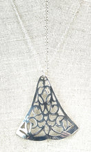 Load image into Gallery viewer, Silverplate filigree cut out pendant necklace
